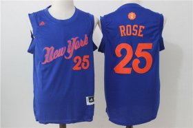 Wholesale Cheap Men\'s New York Knicks #25 Derrick Rose adidas Royal Blue 2016 Christmas Day Stitched NBA Swingman Jersey