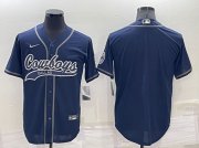 Wholesale Cheap Men's Dallas Cowboys Customized Navy Cool Base Stitched Baseball Jersey