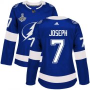 Cheap Adidas Lightning #7 Mathieu Joseph Blue Home Authentic Women's 2020 Stanley Cup Champions Stitched NHL Jersey