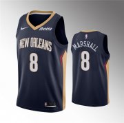 Wholesale Cheap Men's New Orleans Pelicans #8 Naji Marshall Navy Icon Edition Stitched Jersey