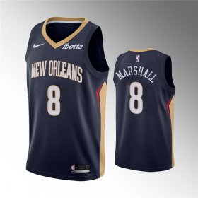Wholesale Cheap Men\'s New Orleans Pelicans #8 Naji Marshall Navy Icon Edition Stitched Jersey