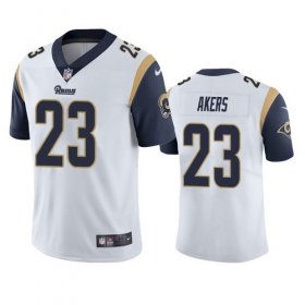 Wholesale Cheap Nike Los Angeles Rams #23 Cam Akers White Men\'s Stitched NFL Vapor Untouchable Limited Jersey
