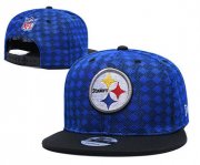 Wholesale Cheap Steelers Team Logo Blue Black Adjustable Hat TX