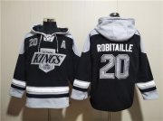 Cheap Men's Los Angeles Kings #20 Luc Robitaille Black Ageless Must-Have Lace-Up Pullover Hoodie