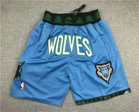 Wholesale Cheap Men\'s Minnesota Timberwolves 2003-04 Blue Just Don Shorts Swingman Shorts