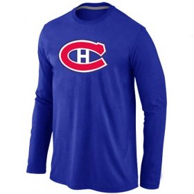 Wholesale Cheap NHL Montreal Canadiens Big & Tall Logo Long Sleeve T-Shirt Blue