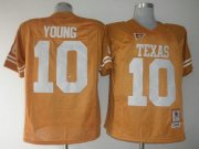 Wholesale Cheap Men's Texas Longhorns #10 Vince Young Burnt Orange Throwback NCAA Football Jersey