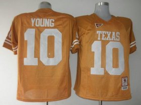 Wholesale Cheap Men\'s Texas Longhorns #10 Vince Young Burnt Orange Throwback NCAA Football Jersey