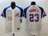 Wholesale Cheap Men's Atlanta Braves #23 Michael Harris II Number White 2023 City Connect Flex Base Stitched Baseball Jersey2