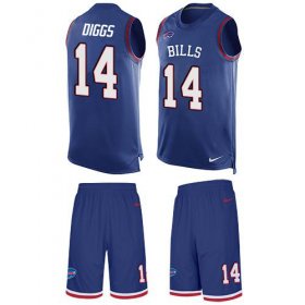 Wholesale Cheap Nike Bills #14 Stefon Diggs Royal Blue Team Color Men\'s Stitched NFL Limited Tank Top Suit Jersey