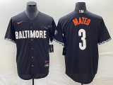 Wholesale Cheap Men's Baltimore Orioles #3 Jorge Mateo Black 2023 City Connect Cool Base Stitched Jersey
