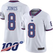 Wholesale Cheap Nike Giants #8 Daniel Jones White Men's Stitched NFL Limited Rush 100th Season Jersey