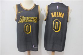 Wholesale Cheap Nike Lakers #0 Kyle Kuzma Black Nike City Edition Swingman Jersey