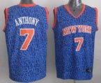 Wholesale Cheap New York Knicks #7 Carmelo Anthony Blue Leopard Print Fashion Jersey