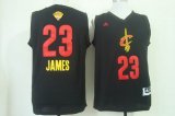 Wholesale Cheap Men's Cleveland Cavaliers #23 LeBron James 2015 The Finals 2015 Black With Red Fashion Jersey