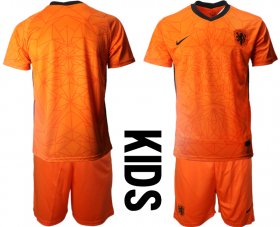 Wholesale Cheap 2021 European Cup Netherlands home Youth soccer jerseys