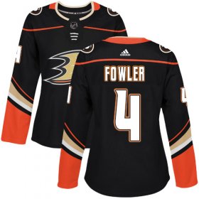 Wholesale Cheap Adidas Ducks #4 Cam Fowler Black Home Authentic Women\'s Stitched NHL Jersey