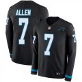 Wholesale Cheap Nike Panthers #7 Kyle Allen Black Team Color Men's Stitched NFL Limited Therma Long Sleeve Jersey