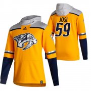 Wholesale Cheap Nashville Predators #59 Roman Josi Adidas Reverse Retro Pullover Hoodie Gold