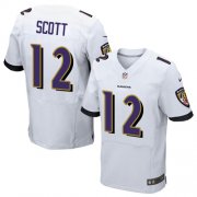 Wholesale Cheap Nike Ravens #12 Jaleel Scott White Men's Stitched NFL New Elite Jersey