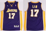 Wholesale Cheap Los Angeles Lakers #17 Jeremy Lin Revolution 30 Swingman Purple Jersey