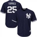 Wholesale Cheap Yankees #25 Gleyber Torres Navy Blue New Cool Base Stitched MLB Jersey