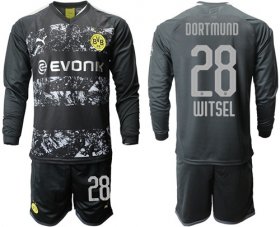 Wholesale Cheap Dortmund #28 Witsel Away Long Sleeves Soccer Club Jersey
