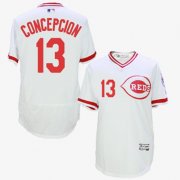 Wholesale Cheap Reds #13 Concepcion White Flexbase Authentic Collection Cooperstown Stitched MLB Jersey