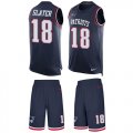 Wholesale Cheap Nike Patriots #18 Matt Slater Navy Blue Team Color Men's Stitched NFL Limited Tank Top Suit Jersey