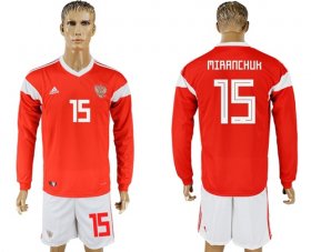 Wholesale Cheap Russia #15 Miranchuk Red Home Long Sleeves Soccer Country Jersey