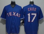 Wholesale Cheap Rangers #17 Shin-Soo Choo Blue New Cool Base Stitched MLB Jersey