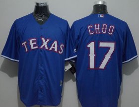 Wholesale Cheap Rangers #17 Shin-Soo Choo Blue New Cool Base Stitched MLB Jersey