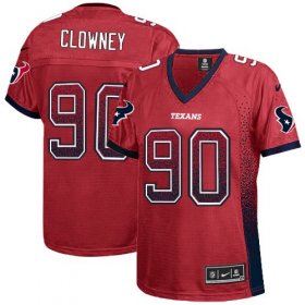 Wholesale Cheap Nike Texans #90 Jadeveon Clowney Red Alternate Women\'s Stitched NFL Elite Drift Fashion Jersey
