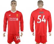 Wholesale Cheap Liverpool #54 Ojo Home Long Sleeves Soccer Club Jersey