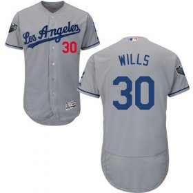 Wholesale Cheap Dodgers #30 Maury Wills Grey Flexbase Authentic Collection 2018 World Series Stitched MLB Jersey