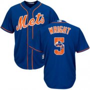 Wholesale Cheap Mets #5 David Wright Blue Team Logo Fashion Stitched MLB Jersey