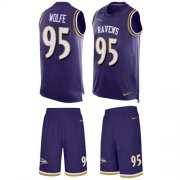 Wholesale Cheap Nike Ravens #95 Derek Wolfe Purple Team Color Men's Stitched NFL Limited Tank Top Suit Jersey
