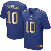 Wholesale Cheap Nike Giants #10 Eli Manning Royal Blue Team Color Men's Stitched NFL Elite Gold Jersey