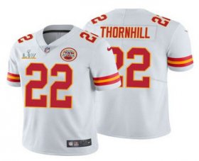 Wholesale Cheap Men\'s Kansas City Chiefs #22 Juan Thornhill White 2021 Super Bowl LV Limited Stitched NFL Jersey