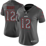 Wholesale Cheap Nike Patriots #12 Tom Brady Gray Static Women's Stitched NFL Vapor Untouchable Limited Jersey