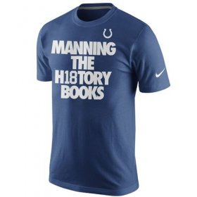 Wholesale Cheap Indianapolis Colts Peyton Manning Nike History Books Name & Number T-Shirt Royal Blue