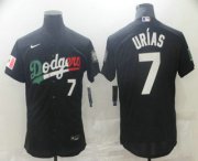 Wholesale Cheap Men's Los Angeles Dodgers #7 Julio Urias Black Mexico 2020 World Series Flex Base Nike Jersey