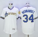 Wholesale Cheap Mariners #34 Felix Hernandez White Flexbase Authentic Collection Cooperstown Stitched MLB Jersey