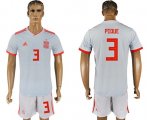 Wholesale Cheap Spain #3 Pique Away Soccer Country Jersey