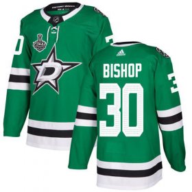 Cheap Adidas Stars #30 Ben Bishop Green Home Authentic Youth 2020 Stanley Cup Final Stitched NHL Jersey