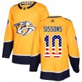 Wholesale Cheap Adidas Predators #10 Colton Sissons Yellow Home Authentic USA Flag Stitched NHL Jersey