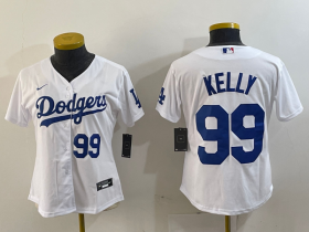 Cheap Women\'s Los Angeles Dodgers #99 Joe Kelly Number White Stitched Cool Base Nike Jerseys