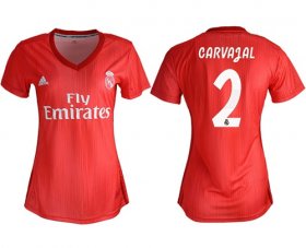 Wholesale Cheap Women\'s Real Madrid #2 Carvajal Third Soccer Club Jersey