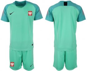 Wholesale Cheap Poland Blank Green Goalkeeper Soccer Country Jersey