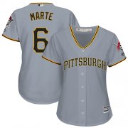Wholesale Cheap Pirates #6 Starling Marte Grey Road Women's Stitched MLB Jersey
